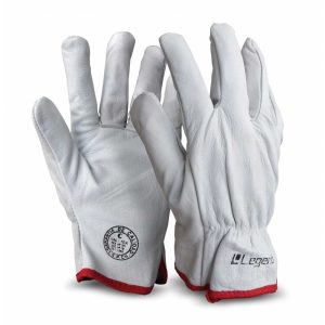Par de guantes de cabritilla forrado blancos