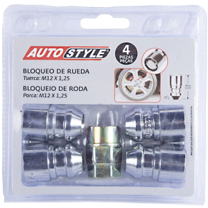 Juego pernos de seguridad para autos M12 x 1.25mm