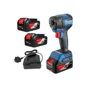Destornillador inalambrico de impacto motor bl 6.35mm 208nm 20v 1/4  + 2 baterías 4ah + 1 cargador